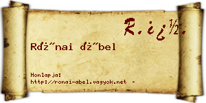 Rónai Ábel névjegykártya
