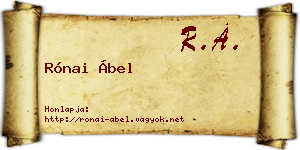 Rónai Ábel névjegykártya