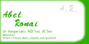 abel ronai business card